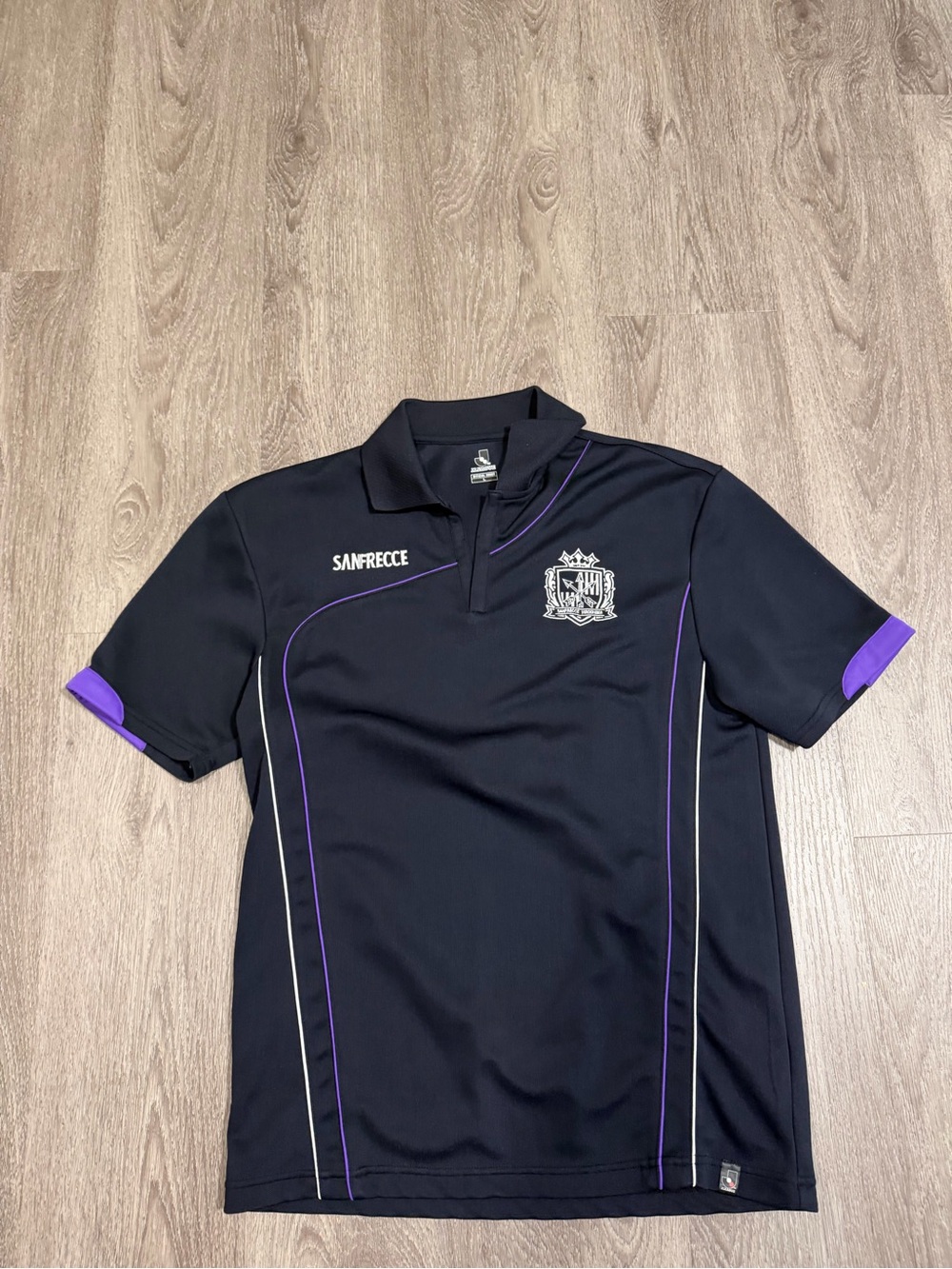 Sanfrecce Hiroshima J.League Official Polo Shirt - Navy Blue/Purple Size L Crest